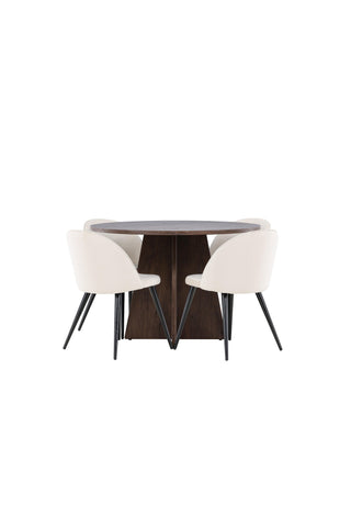 Venture Home Bootcut matbord med sammetsmatsalsstol