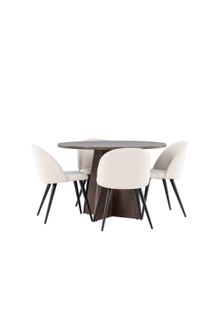 Venture Home Bootcut matbord med sammetsmatsalsstol