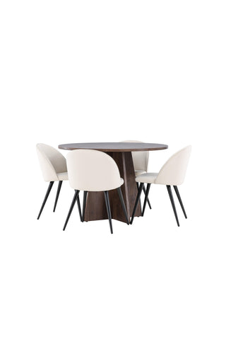 Venture Home Bootcut matbord med sammetsmatsalsstol