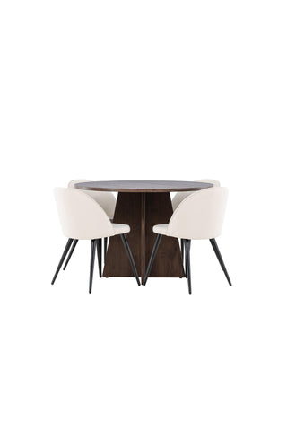 Venture Home Bootcut matbord med sammetsmatsalsstol