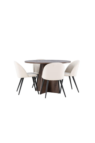Venture Home Bootcut matbord med sammetsmatsalsstol