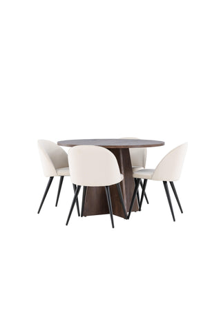 Venture Home Bootcut matbord med sammetsmatsalsstol