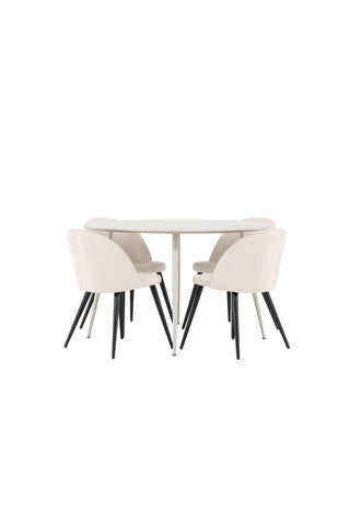 Venture Home Plaza matbord med sammetsmatsalsstol