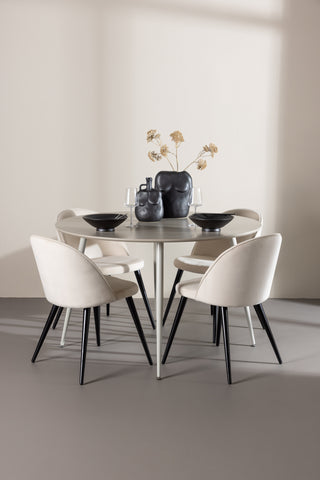 Venture Home Plaza matbord med sammetsmatsalsstol