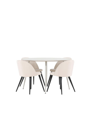 Venture Home Plaza matbord med sammetsmatsalsstol