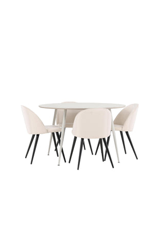 Venture Home Plaza matbord med sammetsmatsalsstol