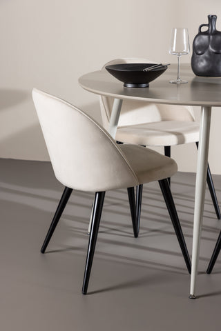 Venture Home Plaza matbord med sammetsmatsalsstol
