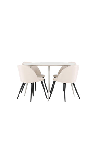 Venture Home Plaza matbord med sammetsmatsalsstol