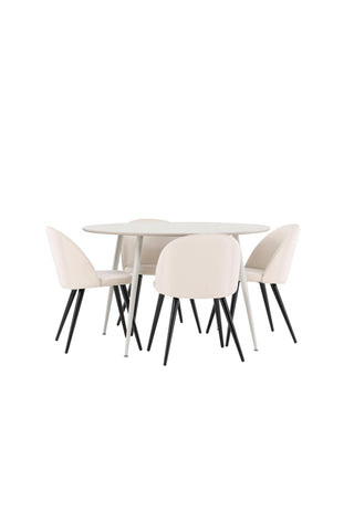 Venture Home Plaza matbord med sammetsmatsalsstol