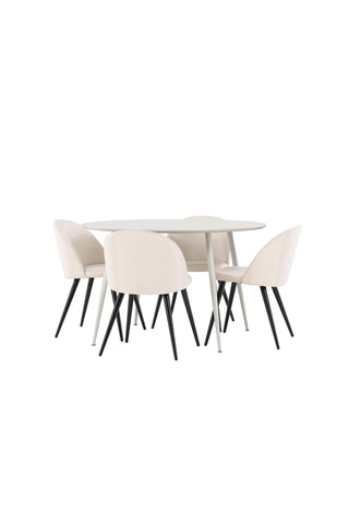 Venture Home Plaza matbord med sammetsmatsalsstol