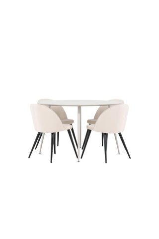 Venture Home Plaza matbord med sammetsmatsalsstol