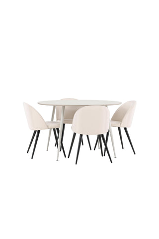 Venture Home Plaza matbord med sammetsmatsalsstol