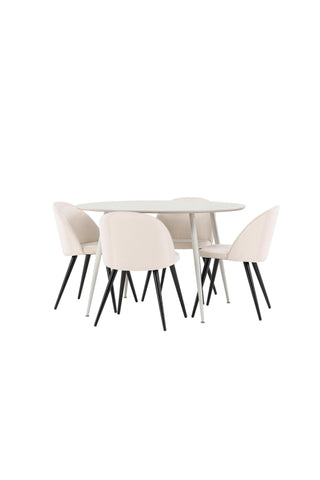 Venture Home Plaza matbord med sammetsmatsalsstol