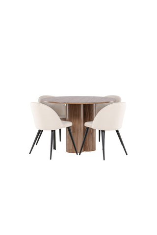 Venture Home Olivia matbord med sammetsmatsalsstol