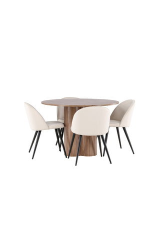 Venture Home Olivia matbord med sammetsmatsalsstol