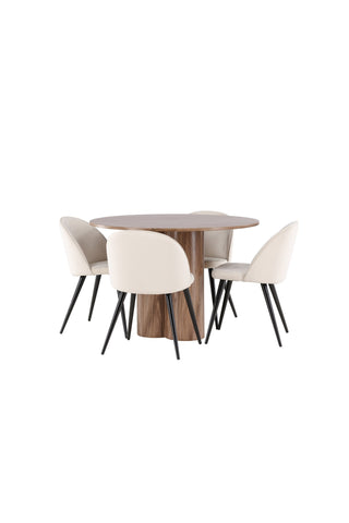 Venture Home Olivia matbord med sammetsmatsalsstol