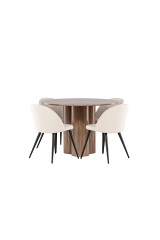 Venture Home Olivia matbord med sammetsmatsalsstol