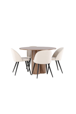 Venture Home Olivia matbord med sammetsmatsalsstol