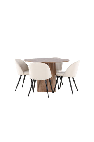 Venture Home Olivia matbord med sammetsmatsalsstol
