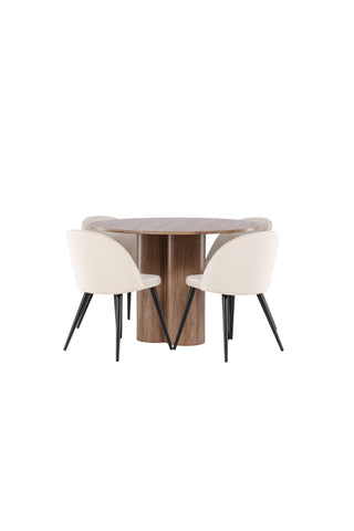 Venture Home Olivia matbord med sammetsmatsalsstol