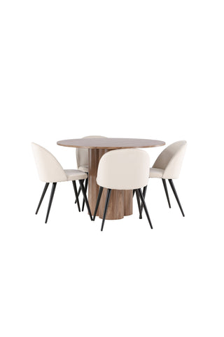 Venture Home Olivia matbord med sammetsmatsalsstol