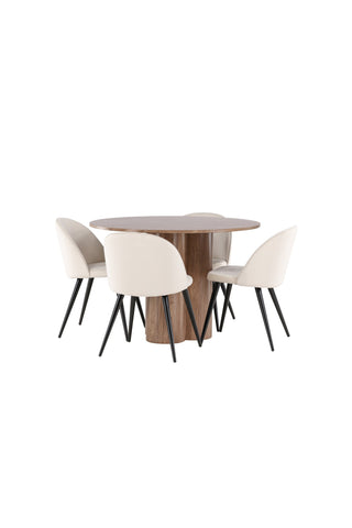 Venture Home Olivia matbord med sammetsmatsalsstol