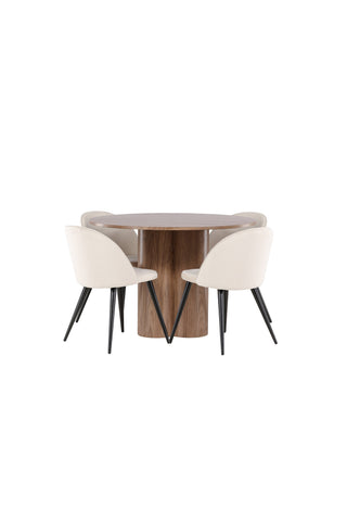 Venture Home Olivia matbord med sammetsmatsalsstol