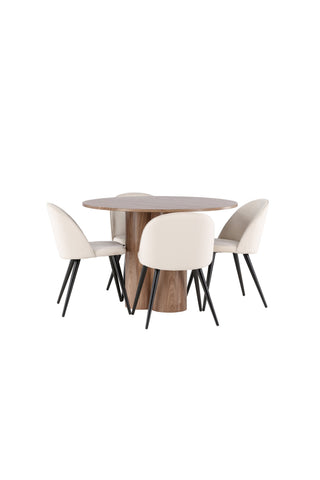 Venture Home Olivia matbord med sammetsmatsalsstol