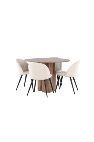 Venture Home Olivia matbord med sammetsmatsalsstol