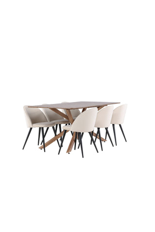 Venture Home Piazza matbord med sammetsmatsalsstol