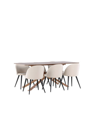 Venture Home Piazza matbord med sammetsmatsalsstol
