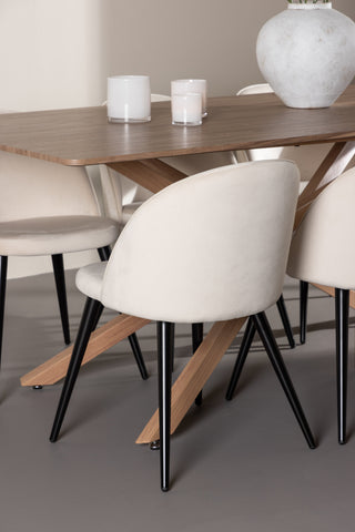 Venture Home Piazza matbord med sammetsmatsalsstol