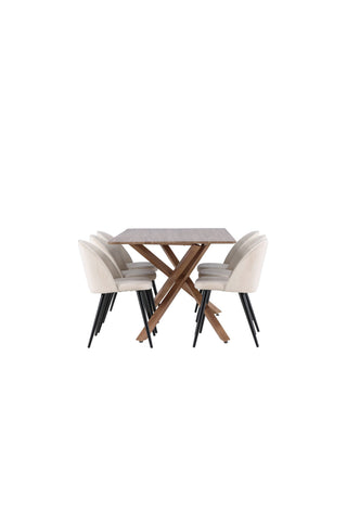 Venture Home Piazza matbord med sammetsmatsalsstol