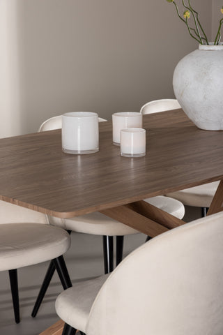 Venture Home Piazza matbord med sammetsmatsalsstol