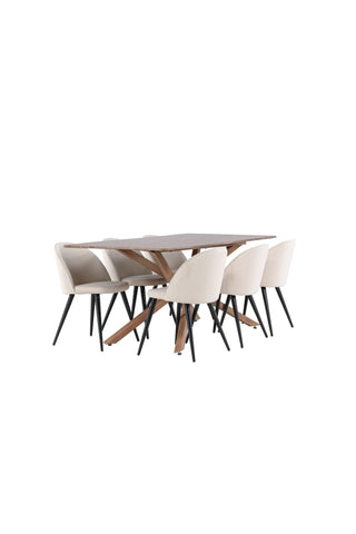 Venture Home Piazza matbord med sammetsmatsalsstol