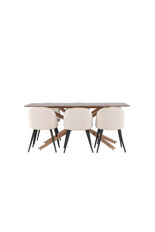 Venture Home Piazza matbord med sammetsmatsalsstol
