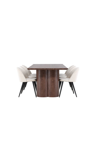 Venture Home Olivia matbord med sammetsmatsalsstol