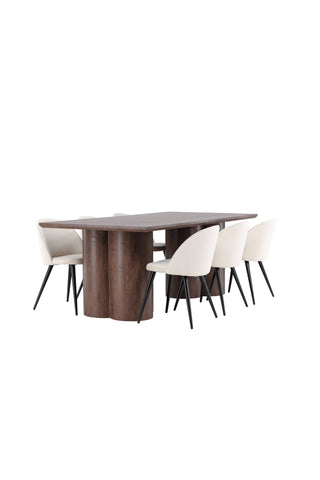 Venture Home Olivia matbord med sammetsmatsalsstol