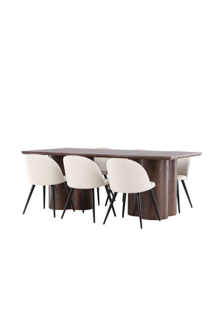 Venture Home Olivia matbord med sammetsmatsalsstol