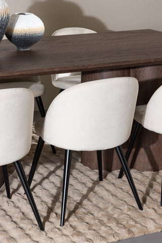 Venture Home Olivia matbord med sammetsmatsalsstol