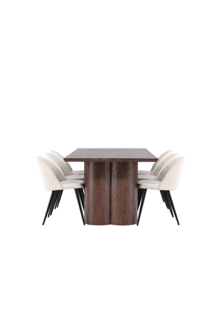 Venture Home Olivia matbord med sammetsmatsalsstol