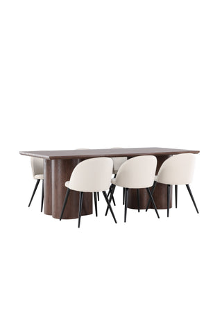 Venture Home Olivia matbord med sammetsmatsalsstol