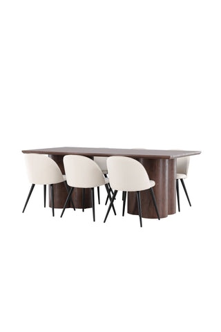 Venture Home Olivia matbord med sammetsmatsalsstol
