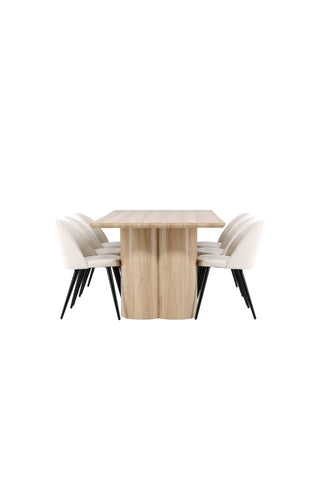 Venture Home Olivia matbord med sammetsmatsalsstol