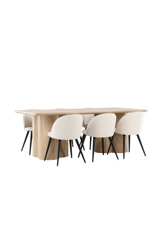 Venture Home Olivia matbord med sammetsmatsalsstol