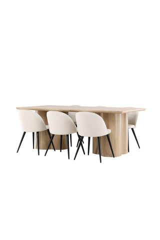 Venture Home Olivia matbord med sammetsmatsalsstol
