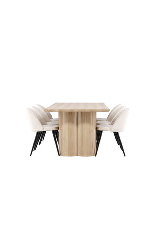 Venture Home Olivia matbord med sammetsmatsalsstol