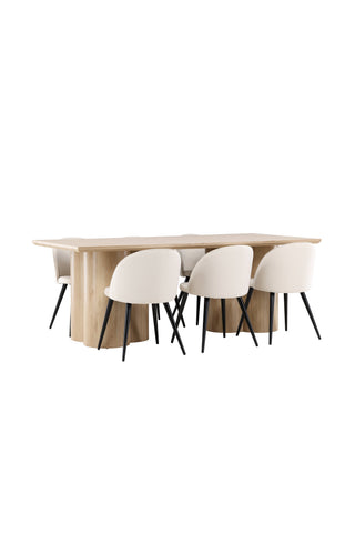 Venture Home Olivia matbord med sammetsmatsalsstol