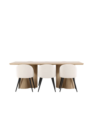 Venture Home Olivia matbord med sammetsmatsalsstol
