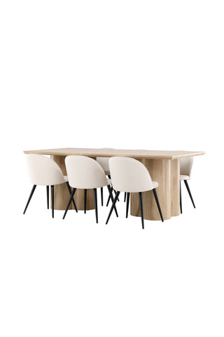 Venture Home Olivia matbord med sammetsmatsalsstol